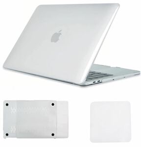 MacBook Pro 13インチ ケース カバー対応 クリスタル透明 薄型 放熱穴 全面保護 パソコンケース+ ディスプレイ用研磨布 クリーニングクロス