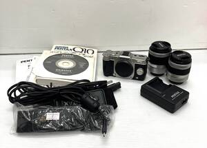 〈カメラ〉PENTAX ペンタックス　 デジタルカメラ　Q10　デジカメ　コンパクト　レンズ２点【中古/現状品/通電確認済】005163-①