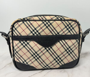 ◆BURBERRY バーバリー ショルダーバック ノバチェック キャンバス レザー◆