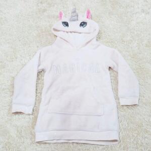 Y1726 エイチアンドエム H&M キッズ ジュニア 子供用 なりきりユニコーン エコファー パーカー 長袖 100 ホワイト 白 男女 着ぐるみ 秋冬