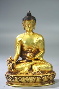 中国文物 古銅 収集家の放出品 佛像 明 永樂 銅流金 釋迦牟尼 金佛