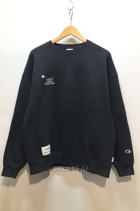 経堂) WTAPS × Champion ダブルタップス × チャンピオン クルーネックスウェットシャツ C8-X016 ブラック メンズ M※使用感