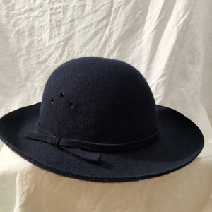 サンフランシスコ ハット カンパニー wool ハット camp fedora navy ネイビー ウールフェルト サファリ 59cm アメリカ　usa製 帽子　濃紺　