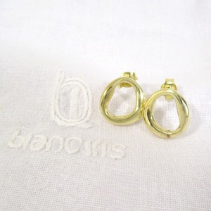 美品 blanciris ブランイリス SV925 サークル スタッドピアス アクセサリー ゴールド