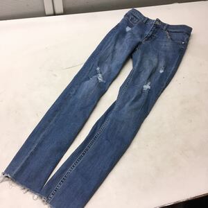 送料無料★H&M エイチアンドエム★ダメージデニムパンツ　ダメージスキニーパンツ★レディース　34 150/64A #51129sj125