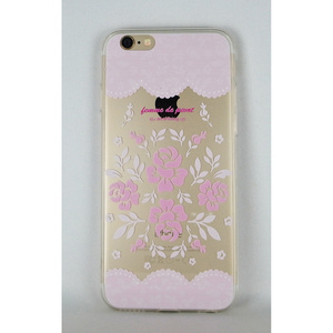 即決・送料込)【クリアーソフトタイプケース】がうがう! iPhone6s Plus/6 Plus DESIGN PRINTS Soft Clear Case Pink Rose