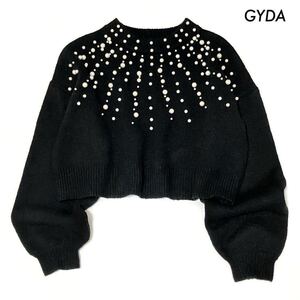 【送料無料】GYDA ジェイダ★PEARL SHORTニットTOPS ブラック 黒