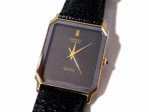 【Ya4☆】SEIKO/セイコー◇DOLCE/ドルチェ/7731-5220/SAAP758◇1987年製♂薄型クオーツ/新品ベルト/美品