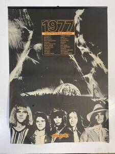 B3 カレンダー アメリカ ロック 1977 AEROSMITH BOB DYLAN PINK FLOYD SOUL ROCK CBS SONY JANIS IAN 52×36 ポスター YO7P