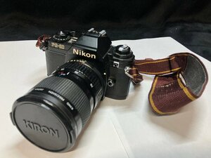 24A144 送料無料 Nikon FG-20 一眼レフ フイルムカメラ 本体 KIRON 28-70mm f/3.5-4.5 MACRO 1:4 レンズ 付き 動作未確認 ジャンク扱い