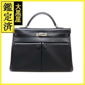 HERMES エルメス ケリーラキ40 ハントバッグ ショルダーバッグ □I ブラック SV 2120000296376【200】