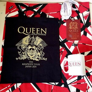 クイーン&アダムランバートQUEEN+ADAM LAMBERT/THE RHAPSODY TOUR 2024 ラプソディツアー2024/ゴールド特典グッズ/新品ピンバッチ付き