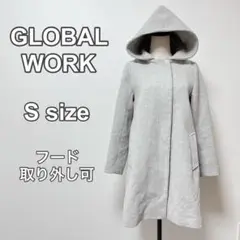 GLOBAL WORK グローバルワーク ジップアップ フードコート　グレー　S