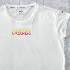 PUMA センターロゴ 半袖 Tシャツ 袖ワンポイント 裾スリット プーマ