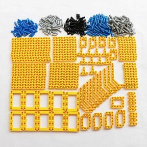 ★激レア!!★ MOC LEGO レゴ テクニック 互換 パーツ リフトアーム ビーム コネクター ピン 大量詰め合わせ イエロー 370個 L102