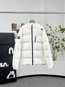 HELLY HANSEN ヘリーハンセン HHロゴ ダウンジャケット フード付き ブルゾン メンズ ダウンコート 保温 防風 ダウンアウター ホワイト M