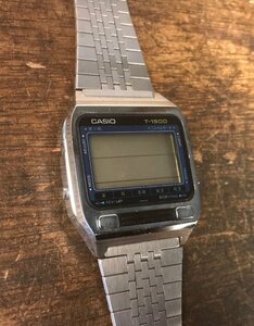 SS-5274■送料込■CASIO T-1500 英和 和英 辞典 イニシャルサーチ クォーツ デジタル 腕時計 防水 117 048536 69g●ジャンク扱い/くATら