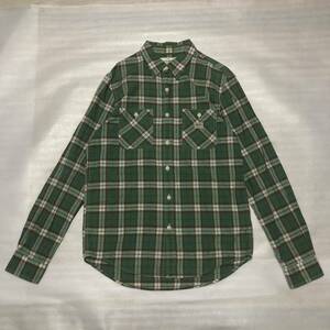 【美品】DENIM&SUPPLY RALPH LAURENデニムアンドサプライラルフローレン インドコットンシャツ M 緑系 チェック 長袖 ビンテージレプリカRL