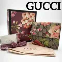 ✨美品✨GUCCI グッチ　折り財布　ブルームス　GGスプリーム　花柄　付属品有