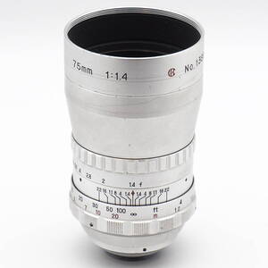 C Mount COSMICAR TELEVISION LENS 75mm F1.4 Silver Chrome L:No.13894 大口径 望遠レンズ 市塚光学 マイクロフォーサーズでの動画撮影に