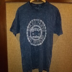 【未使用　未着用】Smetスメットborn on the street インディゴ染Ｔシャツ　Ｌ 「SPARE PARTS AND SERVICES」MADE IN USA