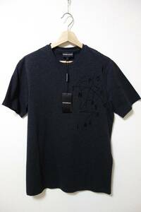 定価2.5万円 タグ付未使用品 エンポリオアルマーニ（EMPORIO ARMANI）ロゴ　Ｔシャツ チャコールグレー Ｓサイズ