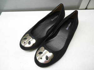 Sorridere/ソリデル■L(23.0cm程度)■フラット ローヒール メタル パンプス シューズ 12 30029■BLACK/ブラック/黒色■#20428MK624_31