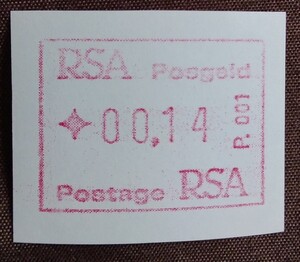 南アフリカ　RSA 1986 南アフリカ最初の自動切手　1種　未使用糊あり