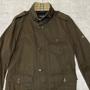 Burberry BLACK LABEL M-65 ミリタリージャケット M65　　バーバリーブラックレーベル 2WAY フード収納 ノバチェック シンプル YL1160