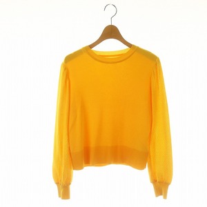 フォクシー FOXEY 43575 Alania Knit Top ニット カットソー 長袖 38 ひまわり色 /NR ■OS レディース