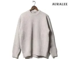 AURALEE CASHMERE WOOL RIB KNIT P/O