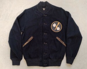 人気Sサイズ RRL VARSITY JACKET サイコロ レザーパッチ バーシティ ジャケット スタジャン ラルフローレン ポロカントリー ビンテージ RL