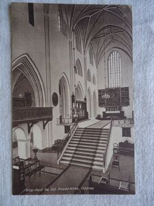 【絵葉書1枚】 Alter-Parti fra Sct.Kunds-Kirke, Odense /J.Chr.Pedersens /聖クヌート教会 祭壇前 /デンマーク ヴィンテージ 建築 47-8