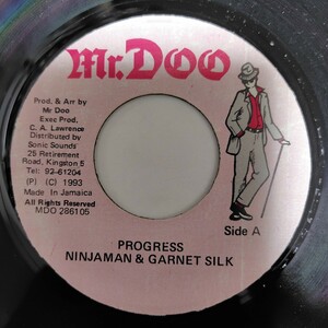 NINJAMAN ＆ GARNET SILK／PROGRESS アナログ盤7インチシングルレコード ニンジャマン・アンド・ガーネット・シルク／プログレス