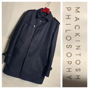 MACKINTOSH PHILOSOPHY マッキントッシュ　フィロソフィー　三陽商会　着脱ライナー　ギンガムチェック　トレンチコート　42 ネイビー