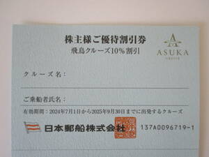 日本郵船 株主優待券 飛鳥クルーズ10%割引 2025/9/30まで