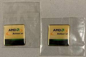 非売品 AMD Athlon XP CPUロゴ 金属製PCエンブレムシール 2個セット 未使用