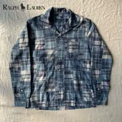 【Safari掲載】RALPH LAUREN パッチワーク 開襟 長袖シャツ