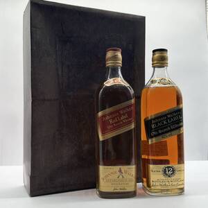 埼16 【未開封】Johnnie Walkerジョニーウォーカー Old Scotch Whisky/赤黒2本セット 箱付き