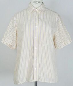 vintage CELINE Triomphe embroidery stripe s/s shirt size 44 セリーヌ トリオンフ 刺繍 半袖 ストライプ シャツ b8435