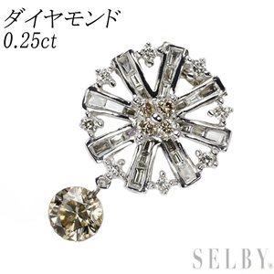 K18WG ダイヤモンド ペンダントトップ 0.25ct 出品2週目 SELBY