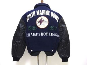 NORTH MARINE DRIVE 80s-90s vintage original VARSITY JACKET / ノースマリンドライブ 45R スタジャン 袖レザー アーカイブ 日本製 メンズ