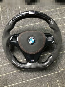 BMW 1シリーズ F20 F30 116i 120i M135i シーケンシャルLEDステアリング　D型 カーボンステアリング　受注オーダー