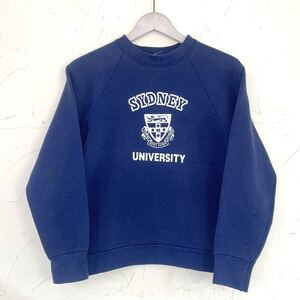 80s USA製 ネイビー sydney university カレッジプリント スウェット vintage