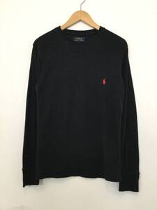 POLO RALPH LAUREN ポロ ラルフローレン サーマルカットソー コットン×ポリエステル 長袖Tシャツ ロンT 胸ロゴ メンズS 良品