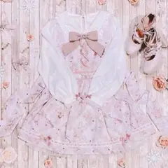 激レア　リズリサ LIZ LISA Sewing Bear柄ワンピース ピンク