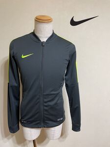 【美品】 NIKE FOOTBALL ナイキ フットボール ジャージ トラックトップ ジャケット トップス サイズS 長袖 チャコールグレー 165/84A