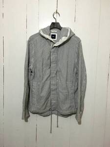 ☆GAP スナップ ストライプ パーカー M フルスナップ