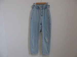 (59784)ZARA　ザラ　レディース　デニム　パンツ　ジーンズ　ライトブルー　EUR/36　USED