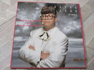 LP US盤・ELTON　JOHN　12’SINGLE　　MONA　LISAS　AND　MAD　HATTERS　　PRODUCED　BY　CHRIS　THOMAS　　　　　　試聴済